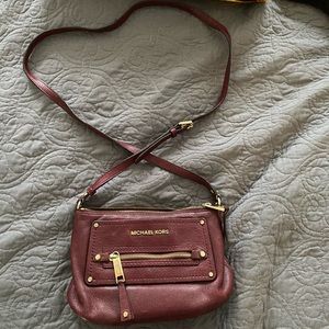 Wine Colored Michael Kors Crossbody Purse